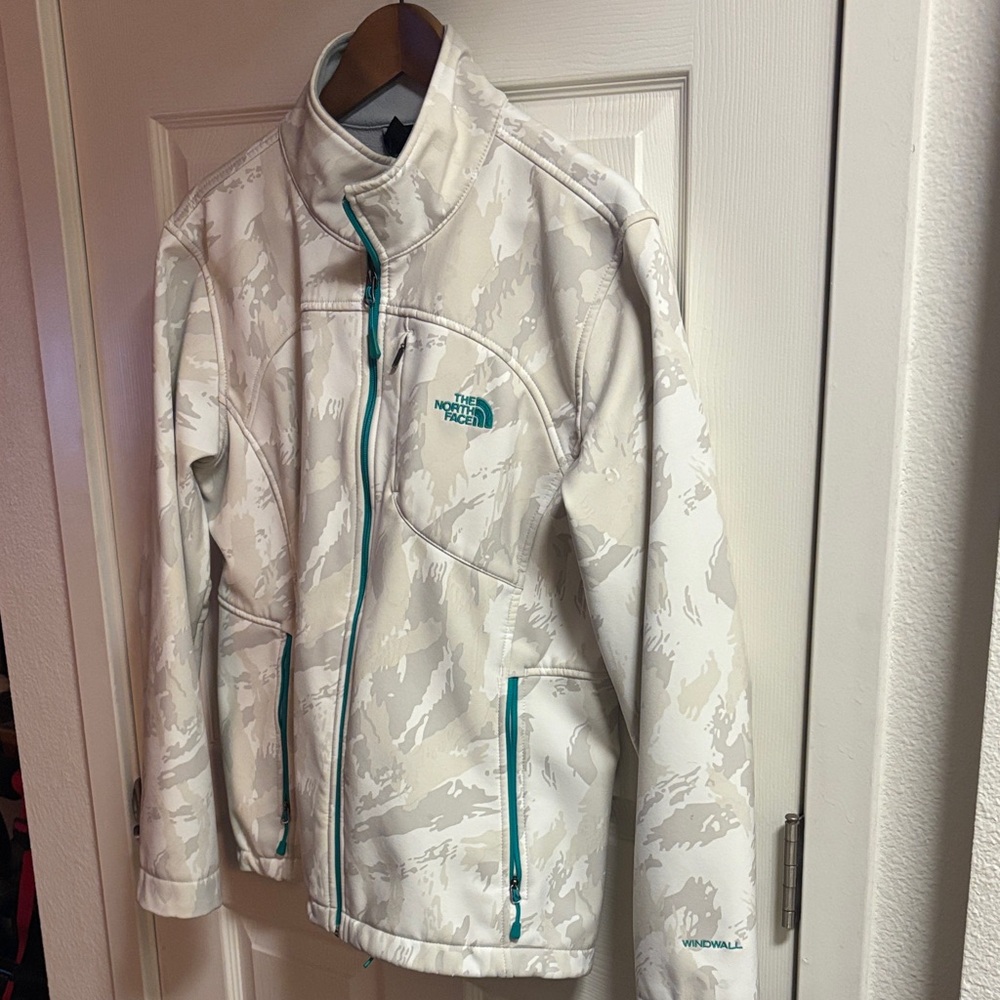 The North Face White and Teal Jacket